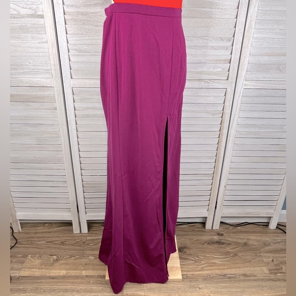 NANAMACS "Blessed with Beauty" One Shoulder Colorblock Maxi Dress Red/Purple-L - Picture 3 of 6